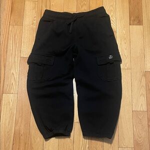 Men's Black Cargo Jogger Sweatpants